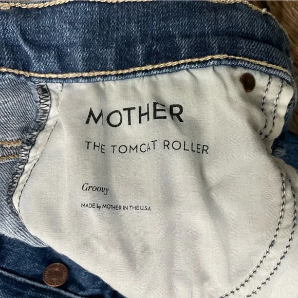 MOTHER Jeans Women Size 24 Blue The Tomcat Roller Groovy - Picture 13 of 16